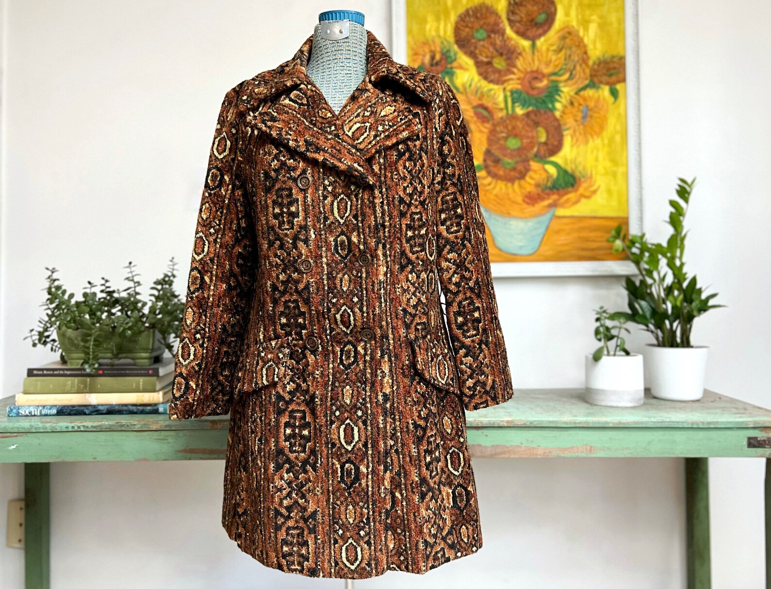 Vintage sold brown velvet coat